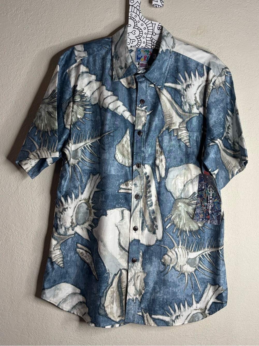 Jams World Archival Collection Modern Fit Shirt Seashore Navy Reverse Size M